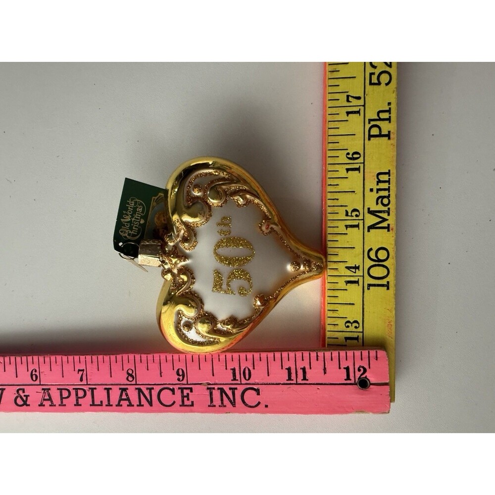 Old World Christmas Ornament - 50Th Anniversary Heart - 30056 - Picture 9 of 10
